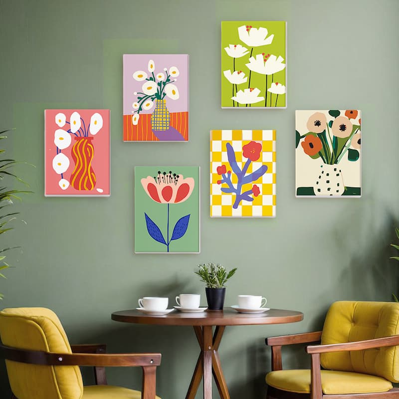 Modern Blooms - 6 Mini Paintings