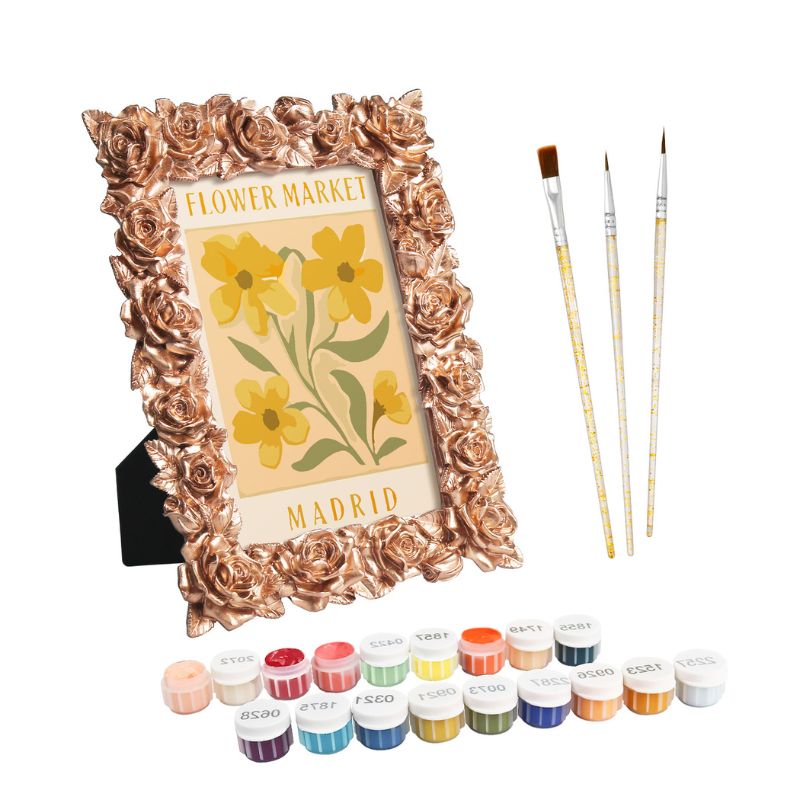 Madrid Floral Mini Framed Paint by Numbers