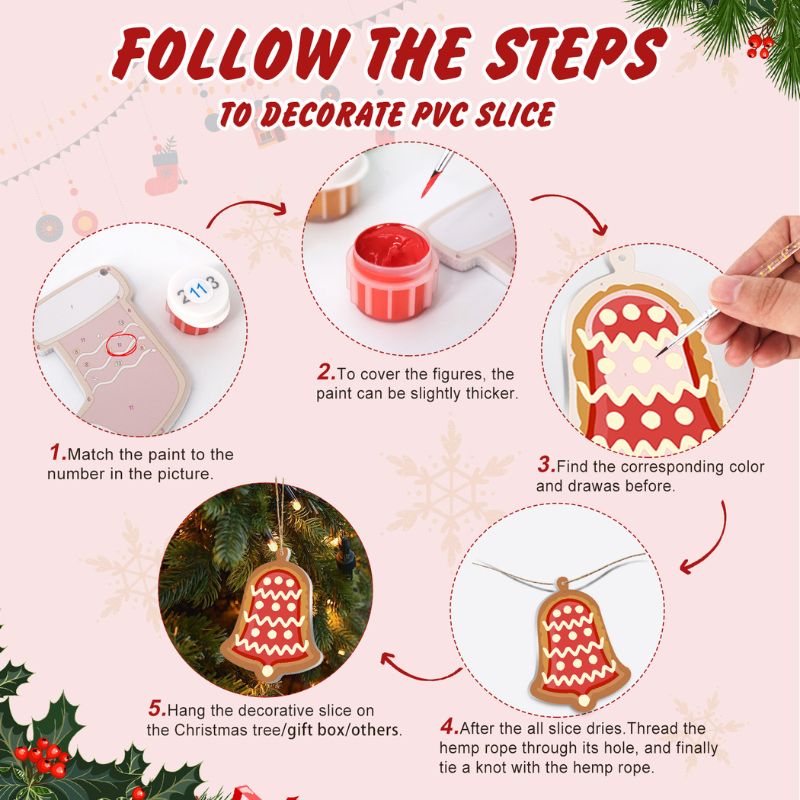 Gingerbread Christmas Ornaments Paint by Numbers