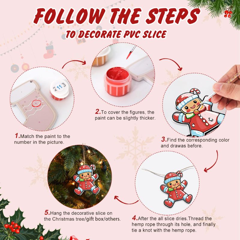Jolly Christmas Friends Ornaments Paint by Numbers