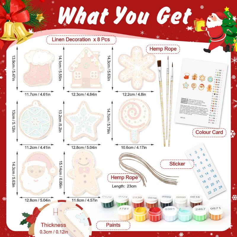 Christmas Candyland Ornaments Paint by Numbers
