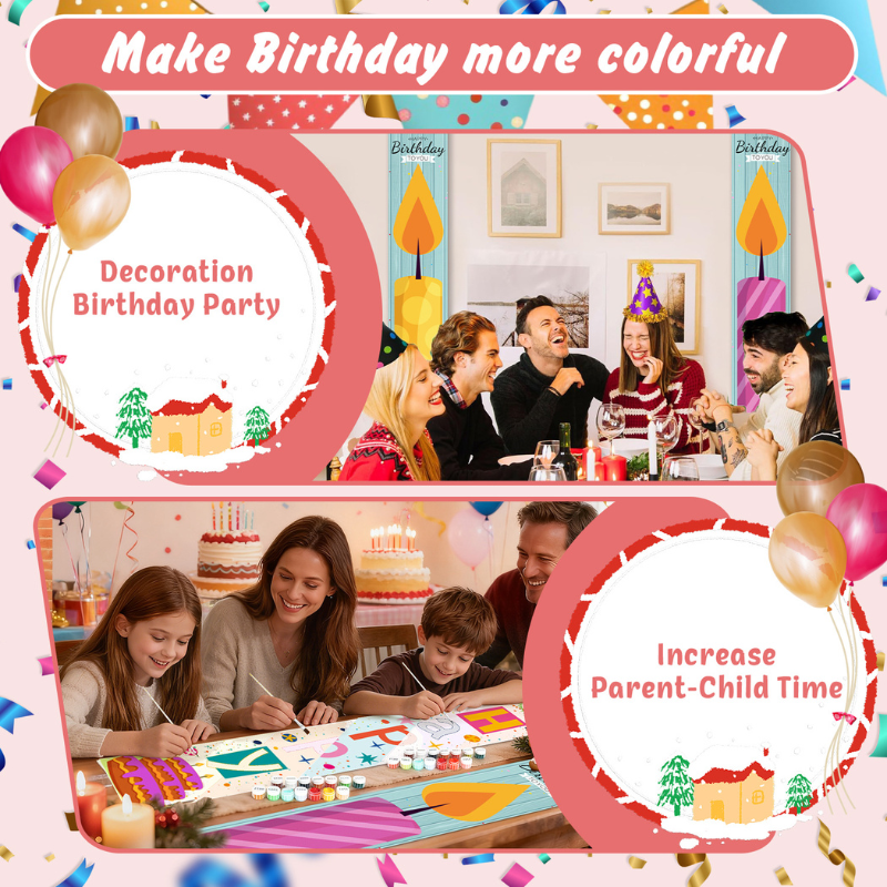 Birthday Candles Hanging Scroll Paint by Numbers Kit