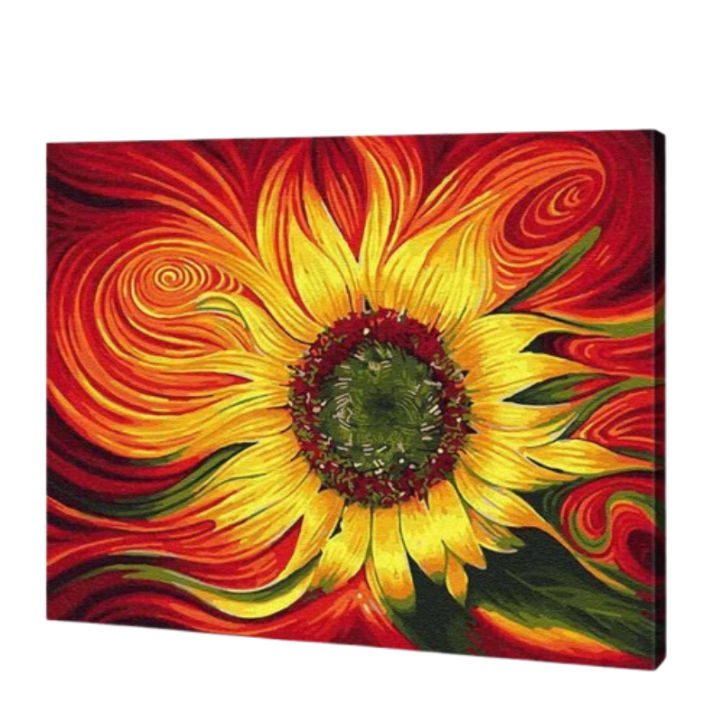 Blazing Sunflower Paint By Numbers