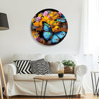 Blue Butterfly Floral Paint by Numbers Clock Kit