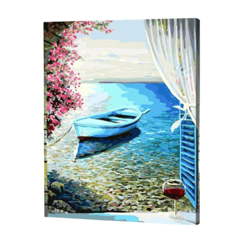 Boat and Wine Paint by Numbers
