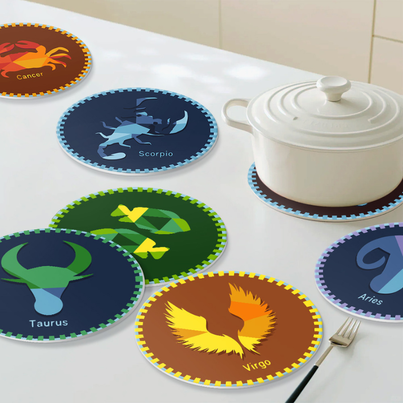 Bold Zodiac Designs 12-Pieces Paint by Numbers Placemat