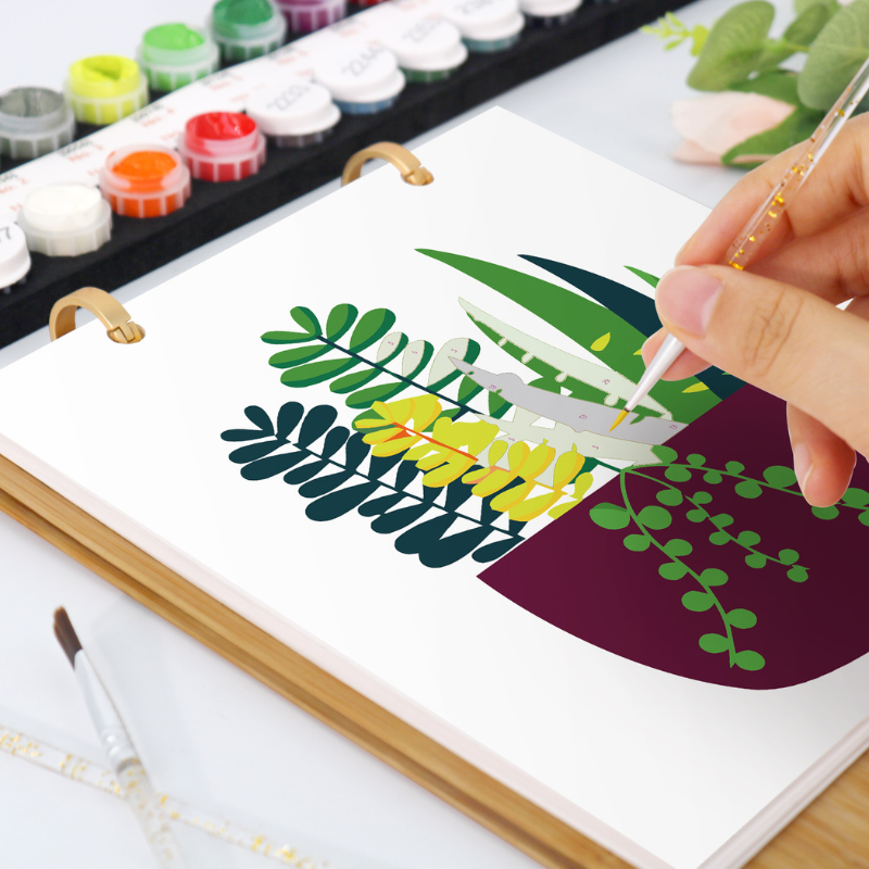 Botanical Leaves Paint by Numbers Desk Calendar