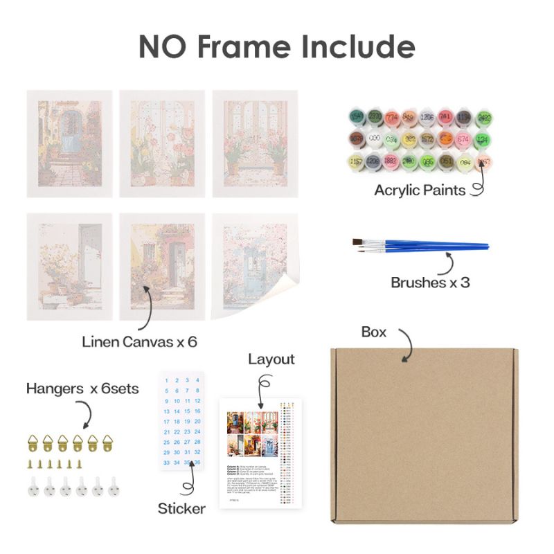 Charming Floral Doorways Mini Paint by Numbers