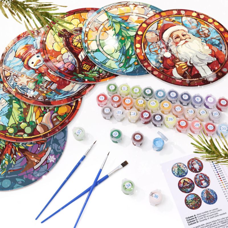 Christmas Cheer 6-Piece Paint by Numbers Placemat