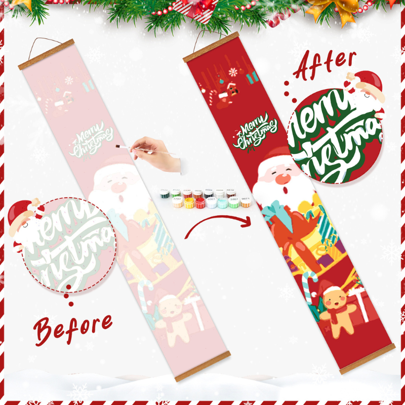 Christmas Greetings Hanging Scroll Paint by Numbers Kit