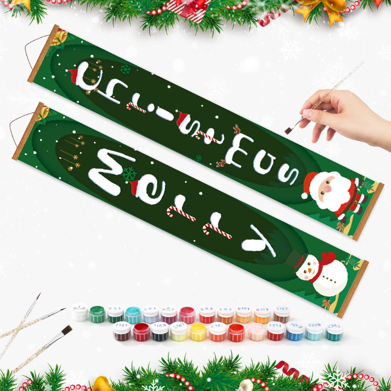 Christmas Greetings Hanging Scroll Paint by Numbers Kit