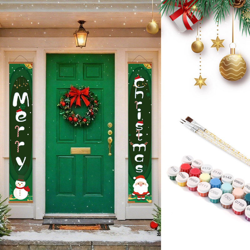 Christmas Greetings Hanging Scroll Paint by Numbers Kit