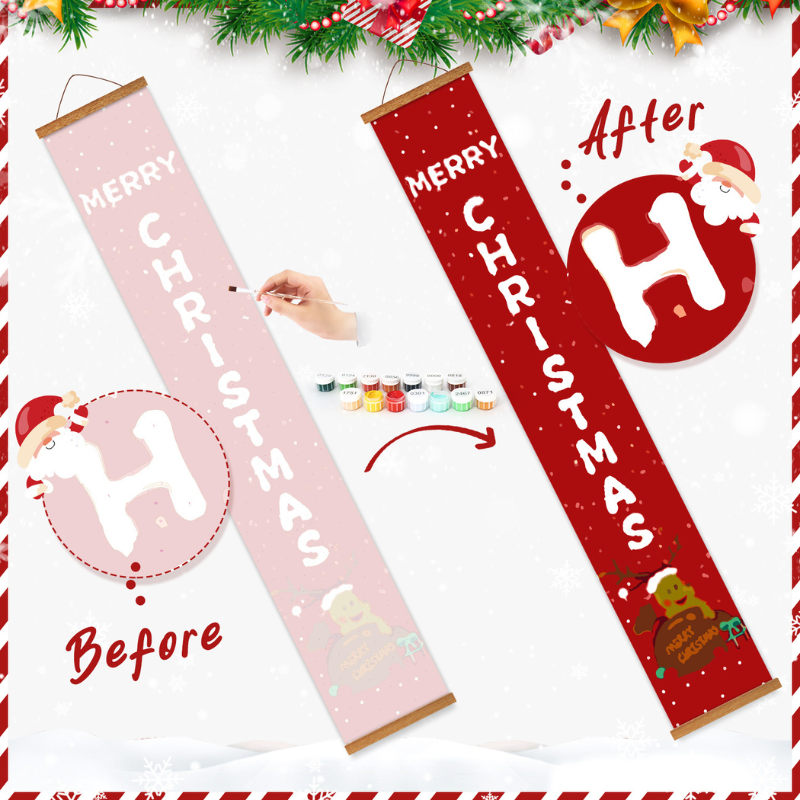 Christmas & New Year Hanging Banner Paint by Numbers Kit