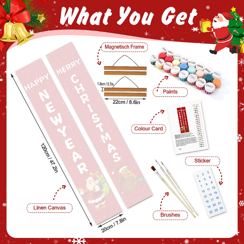 Christmas & New Year Hanging Banner Paint by Numbers Kit