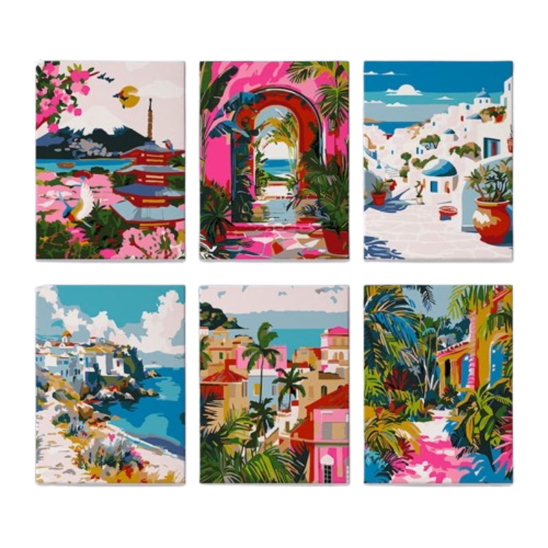 Coastal Escapes - 6 Mini Paintings