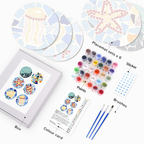 Coastal Sea Life Mosaic 6-Piece Paint by Numbers Placemat