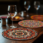 Colorful Mandala Art 6-Pieces Paint by Numbers Placemat