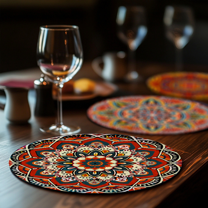 Colorful Mandala Art 6-Pieces Paint by Numbers Placemat