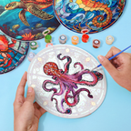 Colorful Marine Life 4-Piece Paint by Numbers Placemat