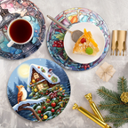 Colorful Winter Moments 4-Piece Paint by Numbers Placemat