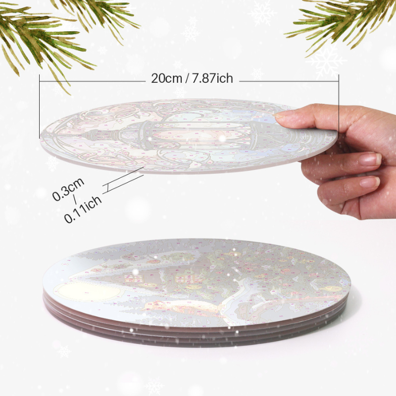 Colorful Winter Moments 4-Piece Paint by Numbers Placemat