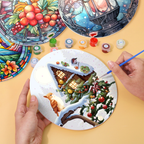 Colorful Winter Moments 4-Piece Paint by Numbers Placemat