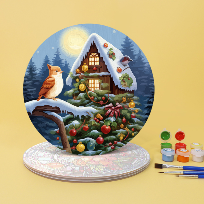 Colorful Winter Moments 4-Piece Paint by Numbers Placemat