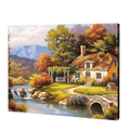 Cottage By the River Paint by Numbers