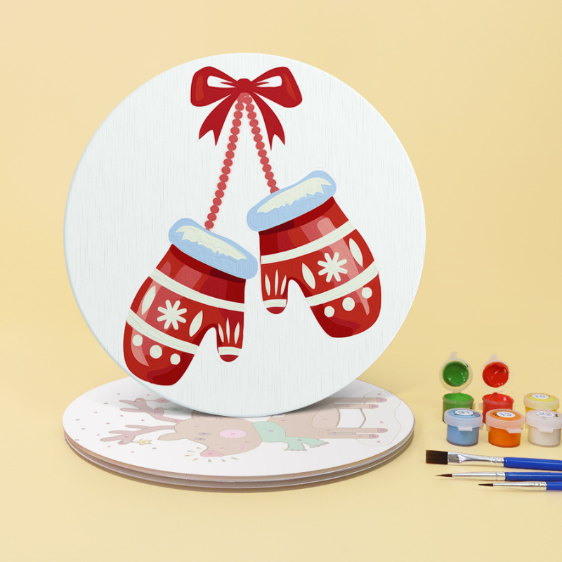 Cozy Christmas Characters 4-Pieces Paint by Numbers Placemat