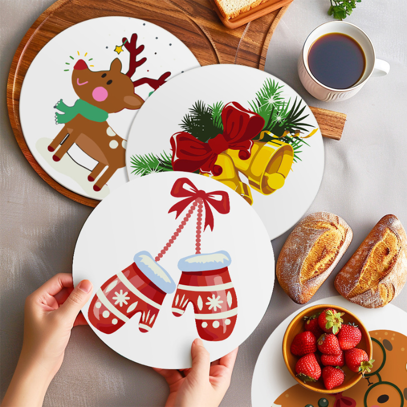 Cozy Christmas Characters 4-Pieces Paint by Numbers Placemat