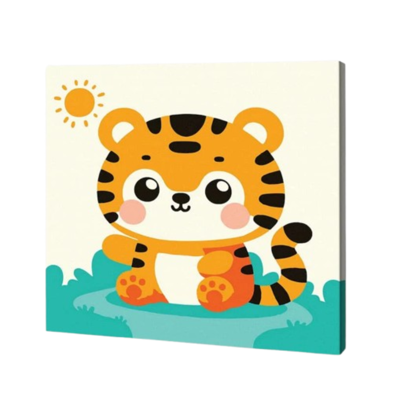 Cute Tiger, Kids Paint By Numbers