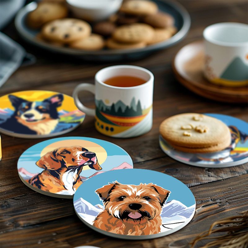 Dog Portrait Paint by Numbers Coasters