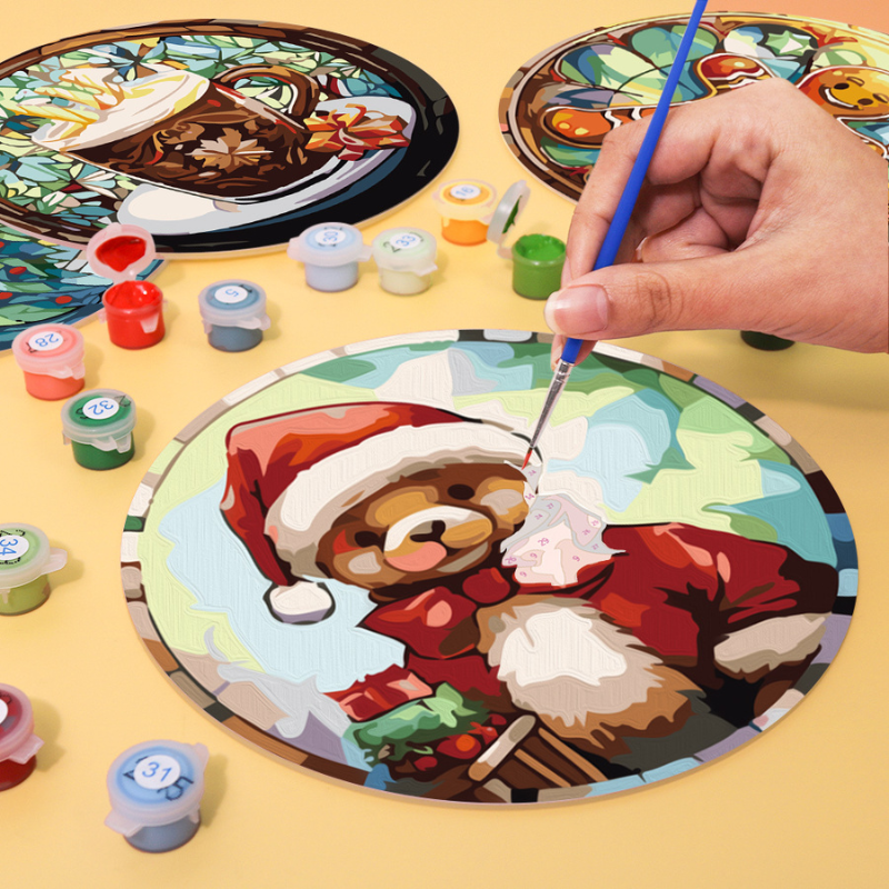 Festive Christmas Favorites 6-Piece Paint by Numbers Placemat