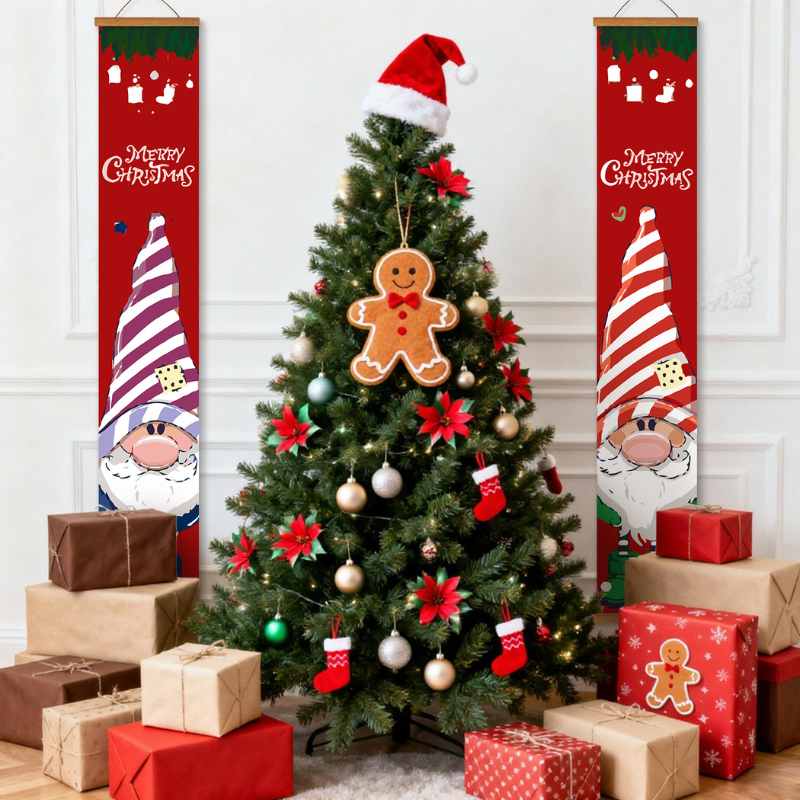 Festive Gnome Duo Hanging Scroll Paint by Numbers Kit