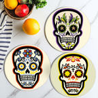 Floral Skull Designs 6-Pieces Paint by Numbers Placemat