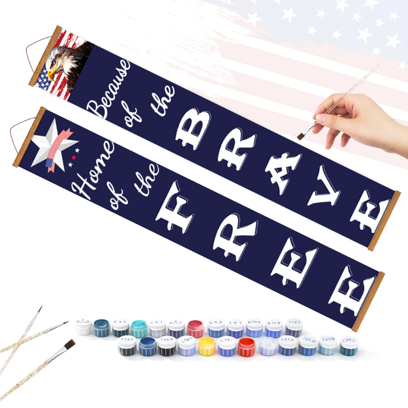 Freedom & Brave Hanging Scroll Paint by Numbers Kit