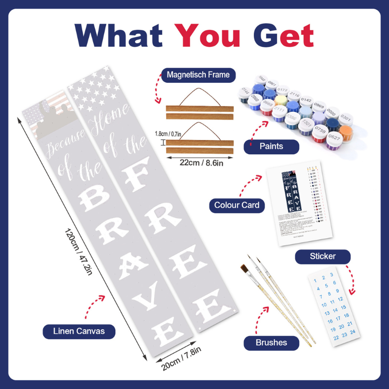 Freedom & Brave Hanging Scroll Paint by Numbers Kit
