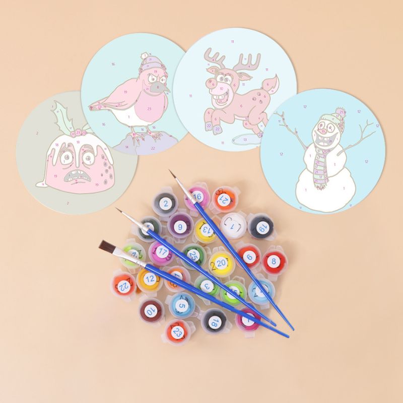 Funny Christmas Characters Paint by Numbers Coasters