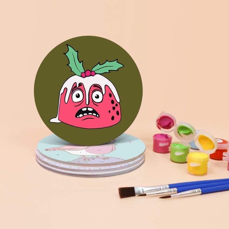 Funny Christmas Characters Paint by Numbers Coasters