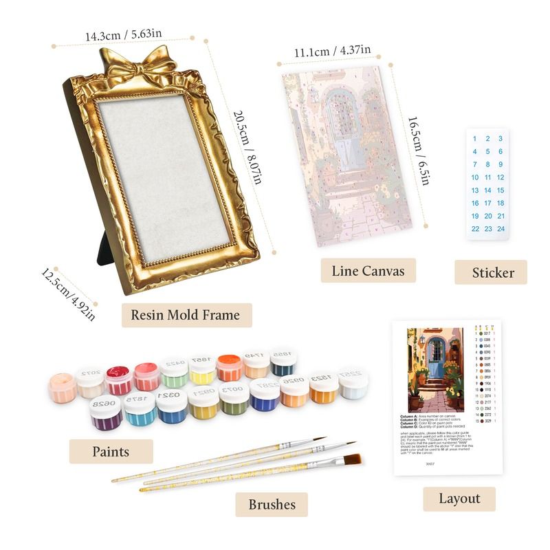 Golden Doorway Mini Framed Paint by Numbers