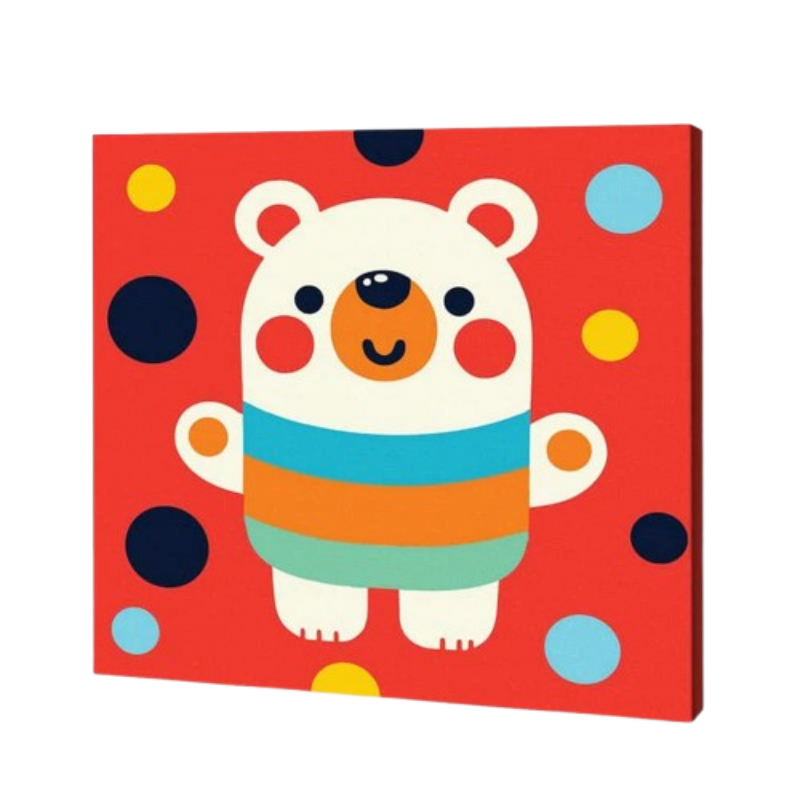 Happy Bear, Kids Paint By Numbers