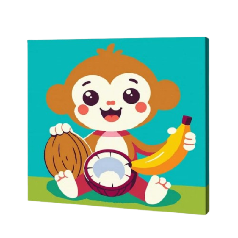 Happy Monkey, Kids Paint By Numbers