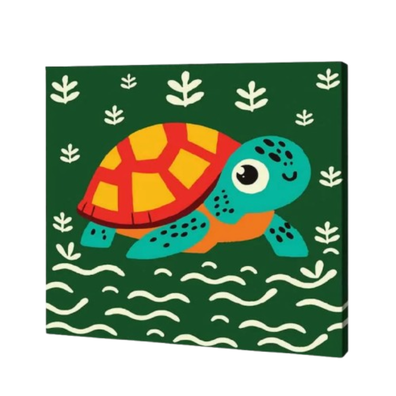 Happy Turtle, Kids Paint By Numbers