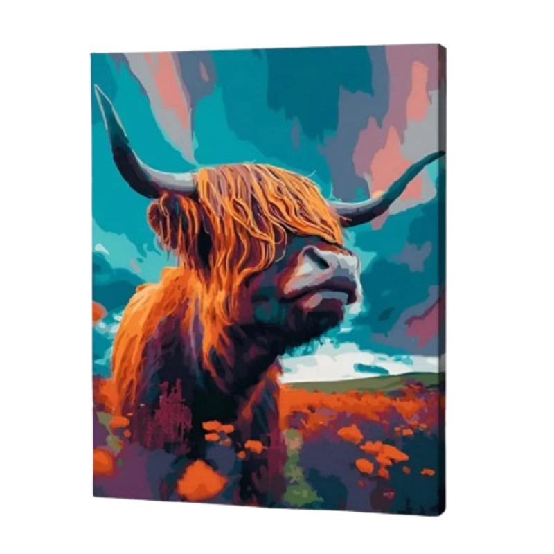 Highland Bull Paint by Numbers