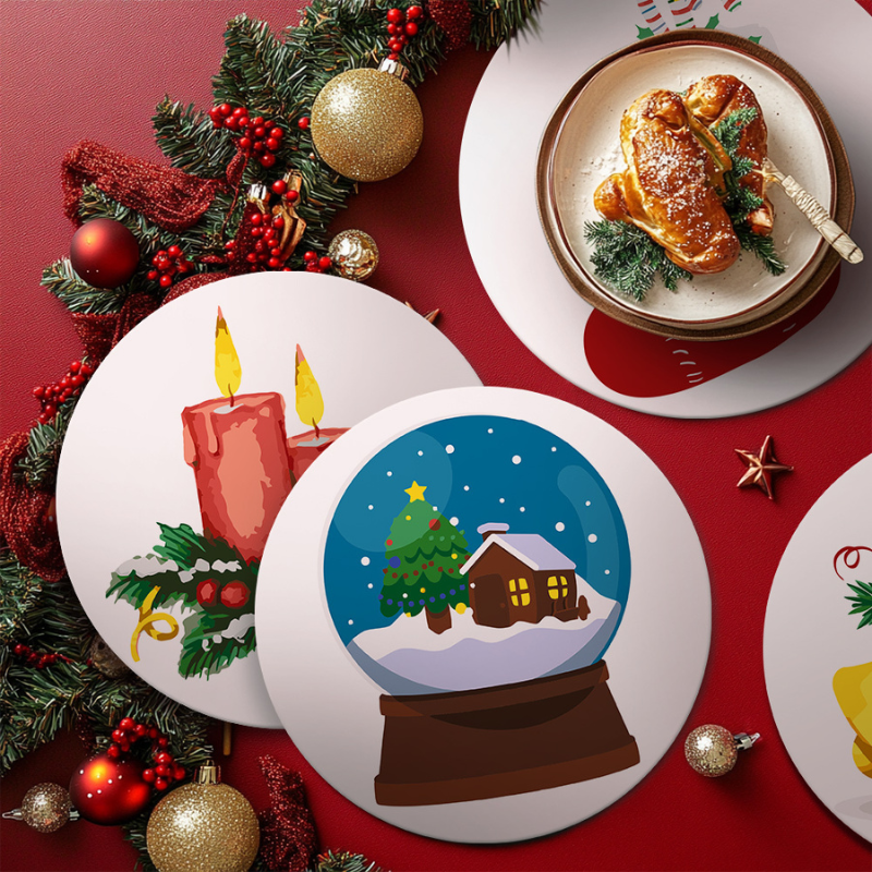 Holiday Bells & Candles 4-Pieces Paint by Numbers Placemat