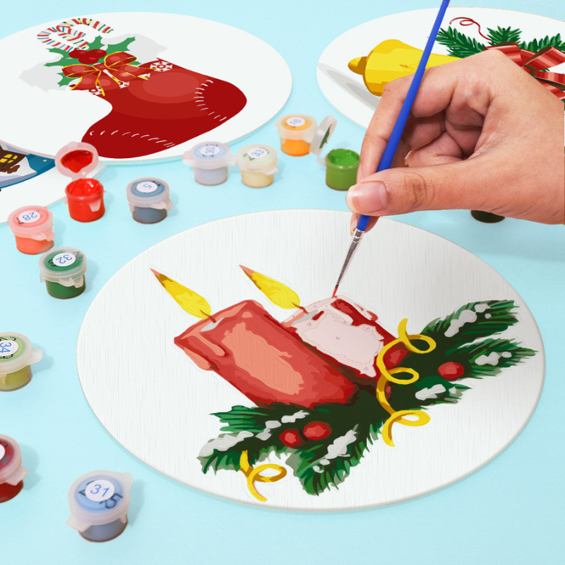 Holiday Bells & Candles 4-Pieces Paint by Numbers Placemat