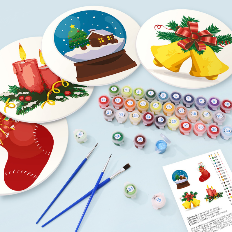 Holiday Bells & Candles 4-Pieces Paint by Numbers Placemat