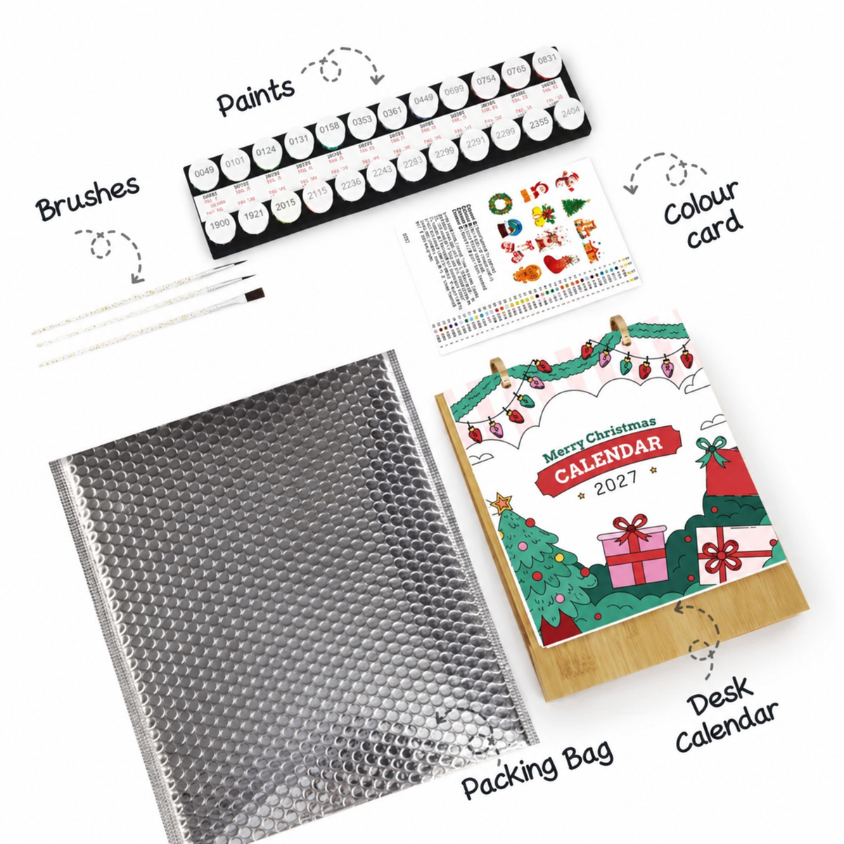 Holiday Gifts Paint by Numbers Calendar