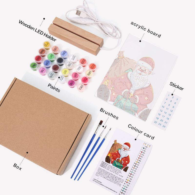 Joyful Santa Claus LED Paint by Numbers