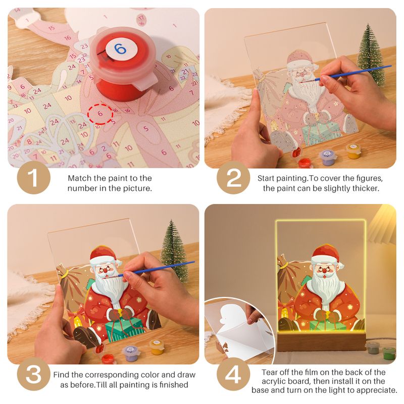 Joyful Santa Claus LED Paint by Numbers